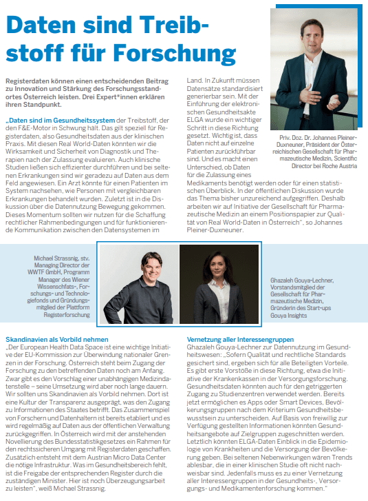 "Daten sind Treibstoff für Forschung" (Data is fuel for research) News article