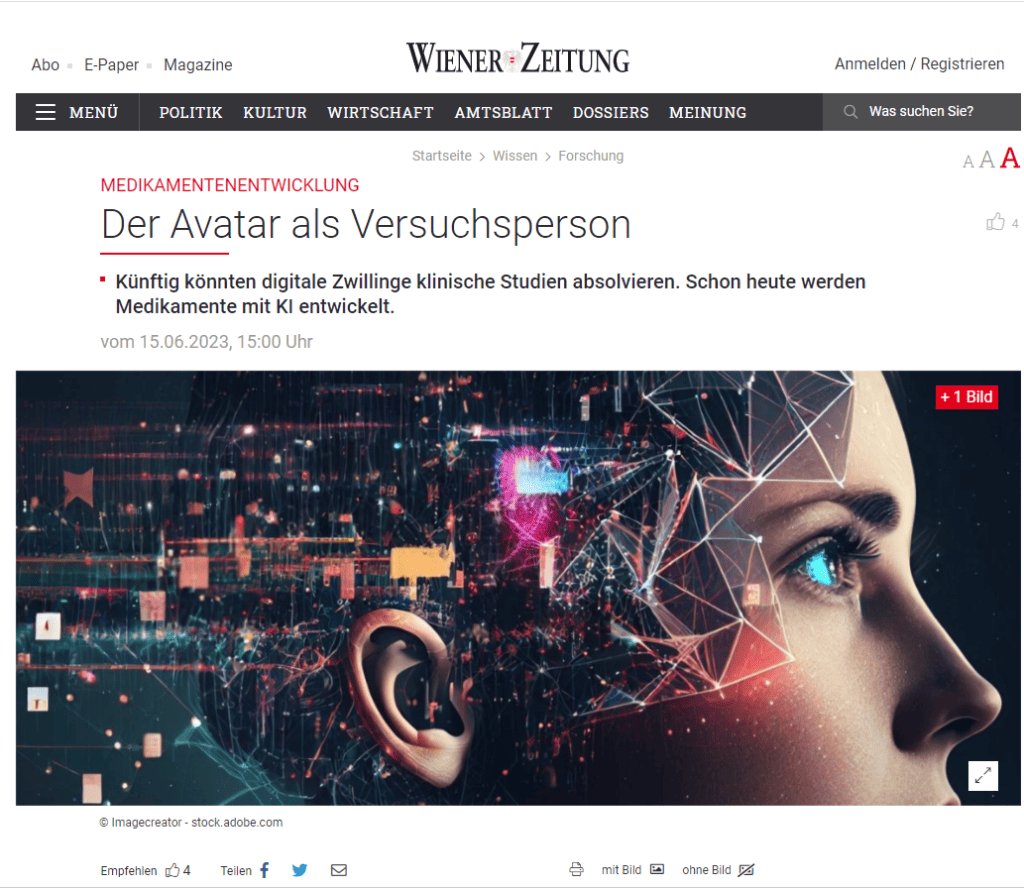 Medikamentenentwicklung - der Avatar als Versuchsperson drug development